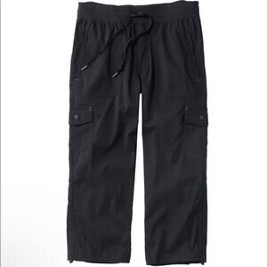 L.L.Bean Pants Womens Large Black Vista Camp Crop Ripstop Hiking Camp Gorpcore